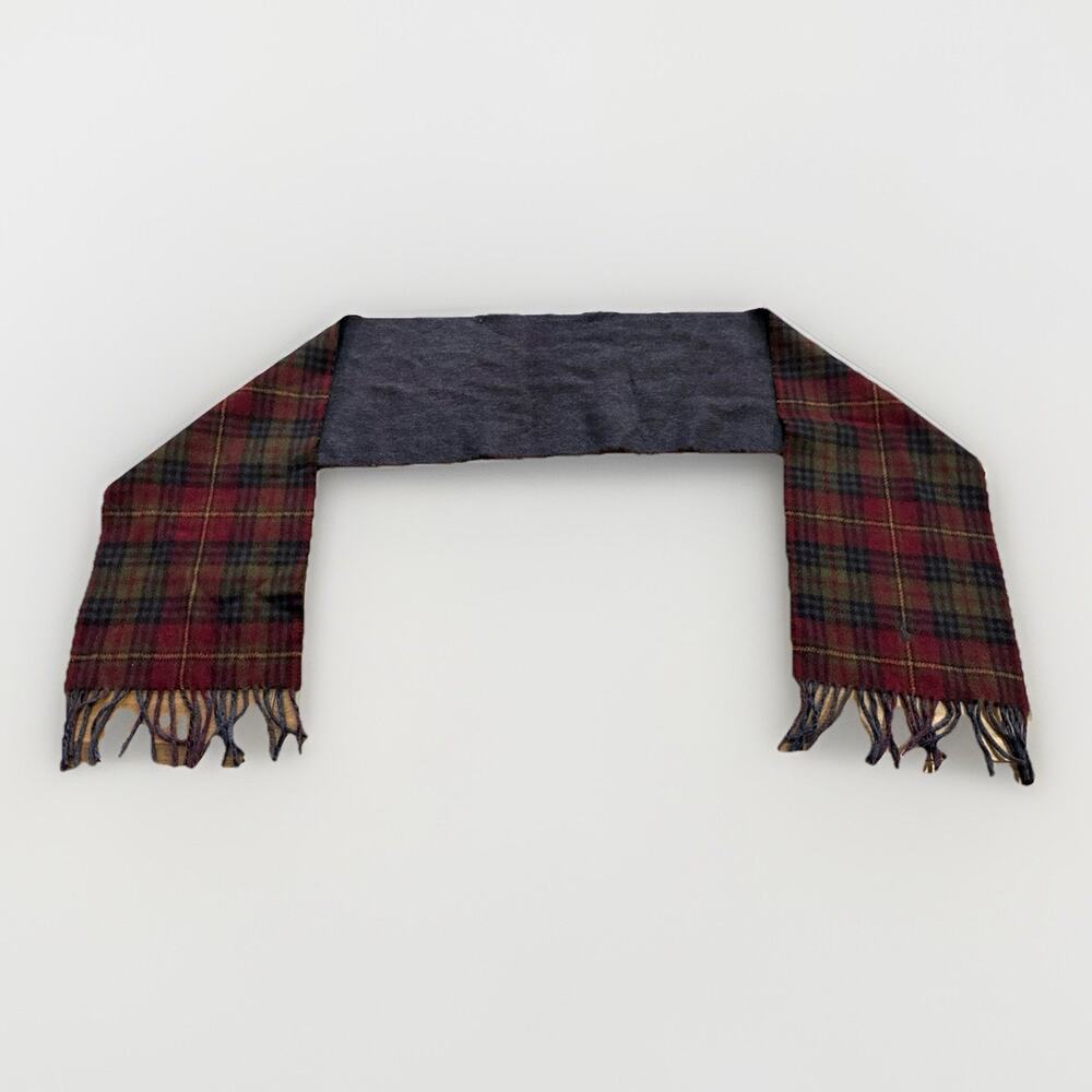 Polo Ralph Lauren Unisex Plaid Multicolor Wool Blend Scarf One Size 72x10 Italy